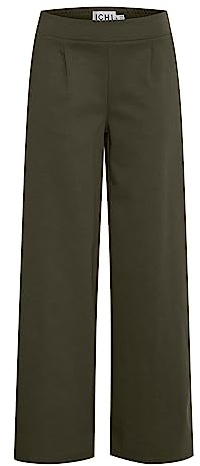 ICHI Women's Ihkate Sus Long Wide Pa2 Slacks, Forest Night (190414), L