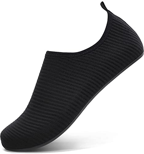 Sixspace Water Shoes Women Men Barefoot Beach Shoes Lightweight Aqua Shoes Quick Dry Breathable Swim Shoes for Surfing Running Driving Pool Yoga (Black,12.5 UK)