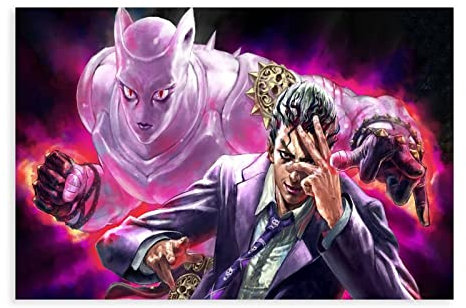 FISH DRAGATE Anime-Poster JoJo's Bizarre Adventure 14, Leinwand-Poster, Schlafzimmerdekoration, Sport-Landschaft, Büro, Raumdekoration, Geschenk, Rahmen-Stil, 30 x 45 cm