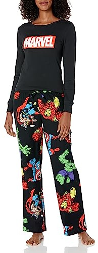 Amazon Essentials Disney | Marvel | Star Wars Set da Notte Pigiama in Flanella Donna, Marvel Avengers - Womens Flannel, M