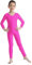 ranrann Kinder Mädchen Jungen Gymnastikanzug Langarm Body Bodysuit Overall Sport Ballett Trikot Tanz Leotard Ganzkörperanzug Einteiler Ballettanzug Turnanzug Rose 158-164
