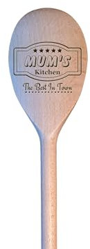 LunaTastic Gifts Wooden Engraved Spoon - Mum Birthday Milestone Christmas Stocking Filler Chef Cooking Baking Gift - 30cm Long - Best in Town