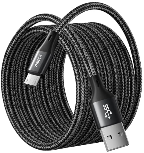 Long 5M Micro USB Cable ,Android Charger Cable,Micro Charger Cable Braided Compatible With PS4 controller Samsung Galaxy J7, S7, S6, Kindle Fire, Fire HD tablets, HTC, LG, Motorola etc