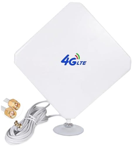 Leikurvo Antenna 4G LTE SMA, antenna amplificatore di rete Ethernet 35dBi, antenna omnidirezionale per Huawei B593/B880/E5172/B890 et (2 connettori SMA )