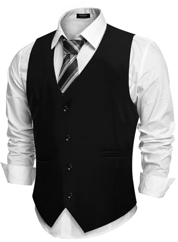 COOFANDY Chaleco de negocios informal para hombre, ligero, ajustado, para hombre