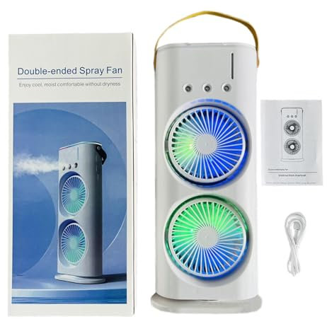 Kixolazr Portable Cooling Fan | Double-Ended USB Rechargeable Portable Air Conditioner,Portable Personal Air Conditioner for Office Dormitory Bedroom Travel Car