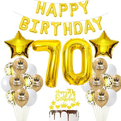 Luftballon 70. Geburtstag Deko Gold 70 Geburtstag Frau Gold Deko 70 Mann Frau Geburtstagsdeko 70 Jahre Luftballon 70 Jahr Ballons 70 Party Dekorationen