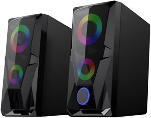 VipMan PC Speakers, Computer Speaker Computer Speaker 7 Colors LED Effect Sound Luminous RGB Desktop Computer Audio