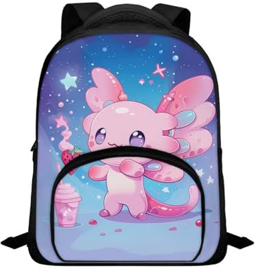 Howilath 30,5 cm Schultasche für 4–5 Kleinkinder, Rucksack, kleine Schultasche für Kinder, Axolotl