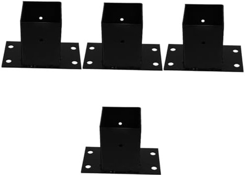 HOMSFOU 4pcs Gazebo Bracket Metal Deck Post Base Deck Post Cover Post Base Protectors Heavy Duty Leveling Feet Fence Bracket Deck Railing Base Wooden Mailbox Post Deck Railing Brackets