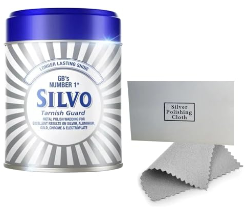 Silver Polish Wadding 75g, 3 x Oesmo Silver Cleaning Cloths, Silver Polish cleaner for Silverware and Jewellery