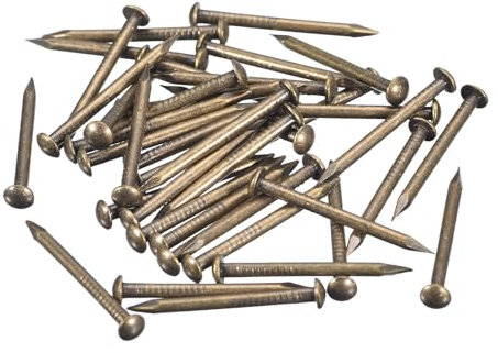 sourcing map 40 Pcs Small Tiny Nails 1.5mmx20mm(DXL) Tiny Brass Nails Hardware Nails Small Nail for Wooden DIY Decorative Boxes Household Accessories, Bronze Tone