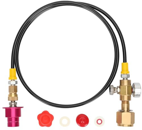 Upgrade Soda Machine Co2 Adapter Schnellverbinder Adapter (60 Zoll) mit Manometer und Ablassventil, kompatibel mit Terra DUO Art Gaia Aqua Fizz, für CGA320 Ventil