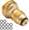 AYWFEY 1 PCS POL to QCC1 Propane Tank Adapter, with 10 Pcs Propane Tank O Rings, Converts POL LP Tank Service Valve to QCC1 / Type1 Hose or Regulator Solid Old to New, Brass