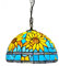 BOTOWI Tiffany Lampe Buntglas Pendelleuchte 12 Zoll breite Deckenleuchte Vintage Hängelampe für Küche Insel Arbeitszimmer Esszimmer Flur Theke,Sunflower