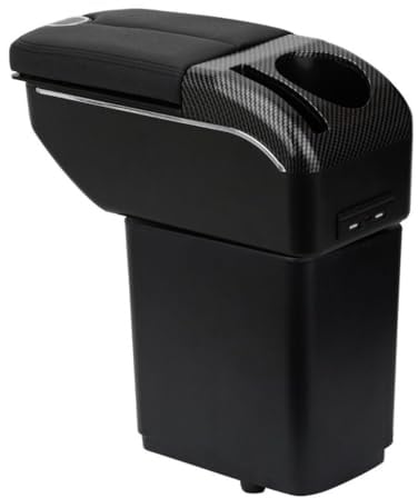 ZENVI Compatible with Citroen Berlingo Apoyabrazos | Estilo Negro,Doble Puerta,Reposabrazos,Centro Consola Organizador, Estilo Utilizable Para Soporte Codo