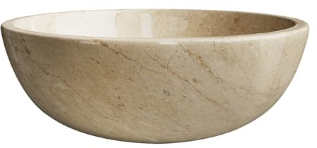 Vente-unique - Lavabo sobre encimera Lavino - L 40cm x A 40cm x H 15cm - mármol - crema