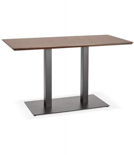 KADIMA DESIGN Esstisch Holz Metall Braun Schwarz | Designertisch Zumba Industriestil | Rechteckiger Besprechungstisch Walnussfinish | Modern Industrial | 150x70x75 cm MDF Platte