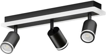 LVWIT Deckenleuchte GU10 3 Flammig Schwarz Deckenstrahler Schwenkbar Deckenlampe Strahler Deckenspot, Modern Spot Lampe Wandstrahler Schwarz für Küche Wohnzimmer Schlafzimmer (Ohne Leuchtmittel)