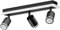 LVWIT Deckenleuchte GU10 3 Flammig Schwarz Deckenstrahler Schwenkbar Deckenlampe Strahler Deckenspot, Modern Spot Lampe Wandstrahler Schwarz für Küche Wohnzimmer Schlafzimmer (Ohne Leuchtmittel)