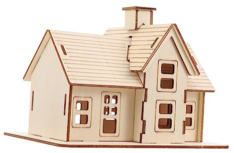 IMIKEYA 3D-Puzzle-bausatz Für Holzhäuser – Modellhütte Aus Holz – Hausbau-Set – Miniaturhäuser-