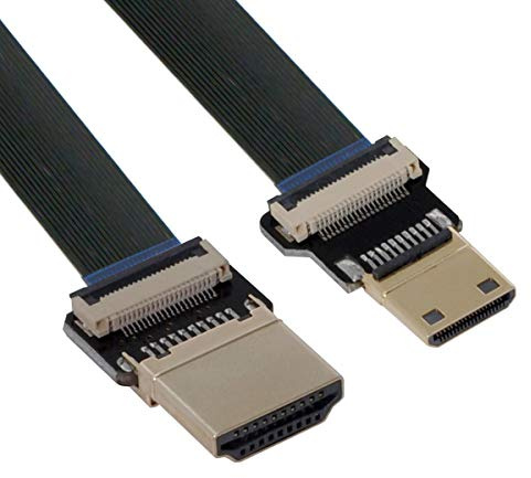 CY Cord Ultra Slim HDMI-Stecker auf Mini-HDMI-Stecker, Verlängerungskabel, FPC-Flachkabel, 1080P, für FPV HDTV Multicopter-Luftaufnahmen, A1-C1 (10 cm)