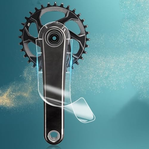3 Blatt Antikollisions-Fahrradkurbelaufkleber für SRAM für SLX, einfach zu bedienen, TPH-Folienschutz für Mountainbike-Kurbeln (A)