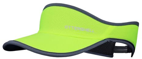 OTTERSHELL Visiera parasole sportiva, leggera rete di raffreddamento, vestibilità regolabile, cappello elastico per corsa, tennis, golf, Giallo acceso, Taglia unica