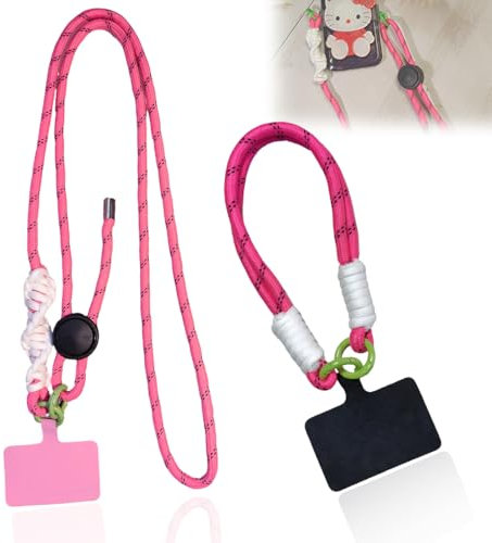 2 Pcs Cuerda Para Movil Universales, Colgante Movil, Cadena con Hebilla Cuerda para Movil,Colgante Movil Cuello con Lengüetas de Sujeción, Compatible con Casi Todos Los Modelos de Teléfono