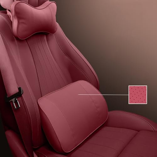 NHEISSCF Cuscino poggiatesta per Auto for Fiat Tipo Aegea Ægea 5 Porte 2015-2023 Cuscino poggiatesta for Auto Cuscino Lombare for Sedile Auto Accessori for sedili(Red,Set)