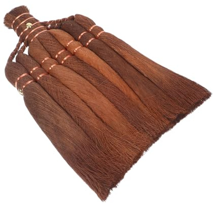 BESTYASH Handmade Coconut Fiber Broom Head Replacement Heavy Duty Palm Fiber Outdoor Brush for Patio Sweeping Garden Broom Accessories with Wide Coverage