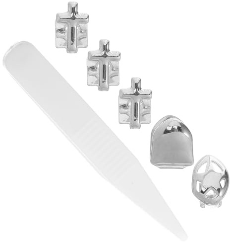 ANDRESLAD Hip Hop Zahnschmuck Grills mit Kreuzmuster für Frauen Kupfer Zahngrills Halloween Cosplay Partyzubehör Komfortabler Mundgrill für Rapper Kostüm