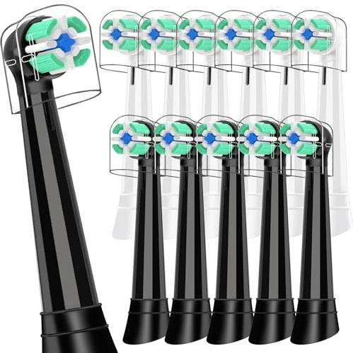 12 Stück IO Aufsteckbürsten Kompatibel mit Oral B IO 2/3/4/5/6/7/8/9/10 Elektrischen Zahnbürstea, IO Zahnbürste Aufsätze Kompatibel mit Oral B iO (Schwarz Weiß)