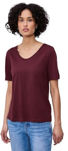 Street One Basic T-Shirt mit V-Neck Truffle red 34