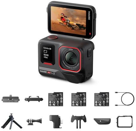 Insta360 Ace Pro 2 Ultimativ Bundle- 8K wasserdichte Actionkamera mit Leica entwickelt, 1/1,3 Sensor, Dual-KI-Chip-System,bestes Audio, Flipscreen & KI-Editing f. Vlogs, Motorrad & m.