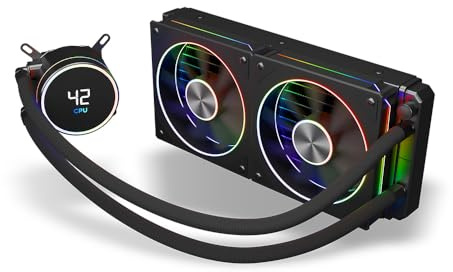 Zolyd Hyperflow ARGB 240 mm Refrigeración Líquida AIO, 2×120 mm Ventiladores PWM Incluidos, Compatible con Intel LGA 2011/1851/1700 y AMD AM5/AM4, Bomba 2500 RPM, Negro