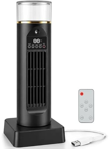 Leiser Turmventilator mit Fernbedienung, Ventilator Turmventilator, Sprühfunktion, Timer, 6 Geschwindigkeiten, Leistungsstarker & Energieeffizienter Ventilator Leise für Büro Schlafzimmer Schreibtisch