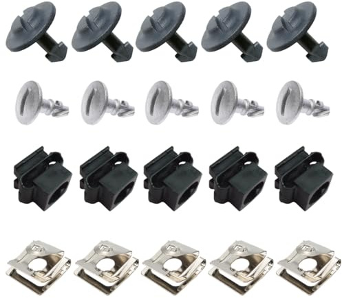 JRYXDS 20 Stück Unterbodenschutz Befestigungsclips, Unterfahrschutz Schrauben und Blechmuttern Sortiment kfz, Motorschutz Unterboden Ersetzbar Schutz Reparatur Clips für A4 A6 B5