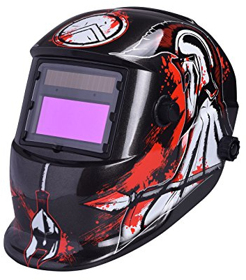 Nuzamas Solarbetriebene automatische Verdunkelung Schweißhelm Maske Schweißgesichtsschutz für Arc Tig Mig Schleifen Plasmaschneiden mit einstellbarem Farbbereich DIN4/9-13 UV/IV Schutz DIN16