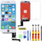 GULEEK Ecran pour iPhone 7 Blanc LCD Tactile Écran Remplacement Vitre Rechange Afficheur Retina Complet Joint Assemblé Réparation Outils Kit,Protege Glace avec Modèle A1660 A1778 A1779
