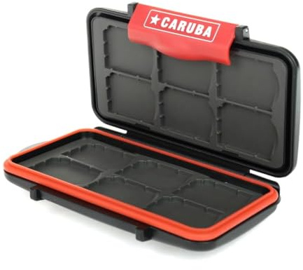 Caruba Multi Card Case MCC-4 für 12 SD Karten - Speicherkarten Aufbewahrung Tasche - Wasserdicht, Staubdicht, Hard Case