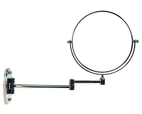 TUKA Kosmetikspiegel Wandspiegel 10 Fach Vergrößerung, 8 inch Schminkspiegel Wandmontage zum Anschrauben, 360° drehbar Badzimmerspiegel Rasierspiegel, Doppelseitig: Normal + 10x Zoom, TKD3107-10x