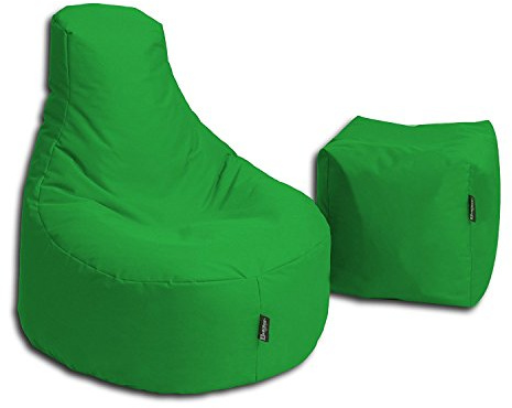 BuBiBag Sitzsack Stillkissen Set Kissen Lounge Gamer Sitzsack Sessel original Sitzkissen In & Outdoor geeignet fertig befüllt in 32 Farben (apfelgrün)