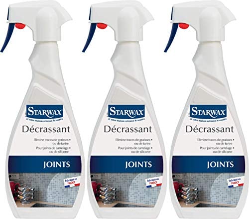 STARWAX – Desenrosante juntas – Elimina las huellas de grasa y sarro – Fórmula blanqueada – Acción rápida – Pulverizador práctico – Fabricado en Francia – Lote de 3 x 500 ml