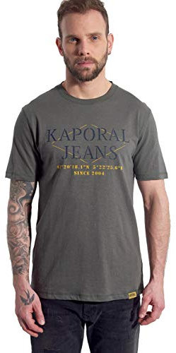 Kaporal - T-Shirt brodé Jeans en 100% Coton, Coupe Droite - Tito - Homme - S - Vert