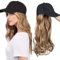SEGO Haar Extension mit Baseballmütze Wig Haarverlängerungen Gewellt Haarteil wie Echthaar Hellbraun & Aschblond#12P24