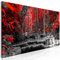 decomonkey Bilder Wasserfall 150x50 cm 1 Teilig Leinwandbilder Bild auf Leinwand Vlies Wandbild Kunstdruck Wanddeko Wand Wohnzimmer Wanddekoration Deko Wald Natur