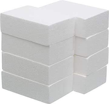 Crafare 8 Pack Craft Foam Blocks 6X4X2in Polystyrene Brick Rectangle for Arts School Projects Sculptures Floral Arrangements Modeling and Centerpieces