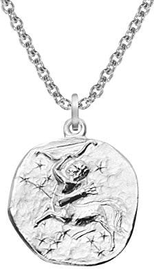 trendor Sternzeichen Schütze mit Halskette 925 Silber Ø 16 mm Tierkreiszeichen Anhänger Sterlingsilber für Damen, Herren oder Kinder, 08441-12-45 45 cm