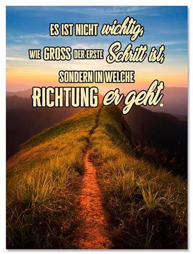 wandmotiv24 Leinwandbild Motivation, Hochformat, der erste Schritt 3 M0122